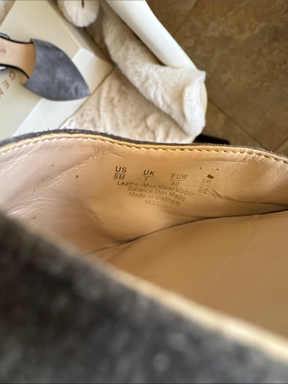 Franco Sarto Two-Tone Gray Suede Pointed D'Orsay Flats - Picture 7 of 7